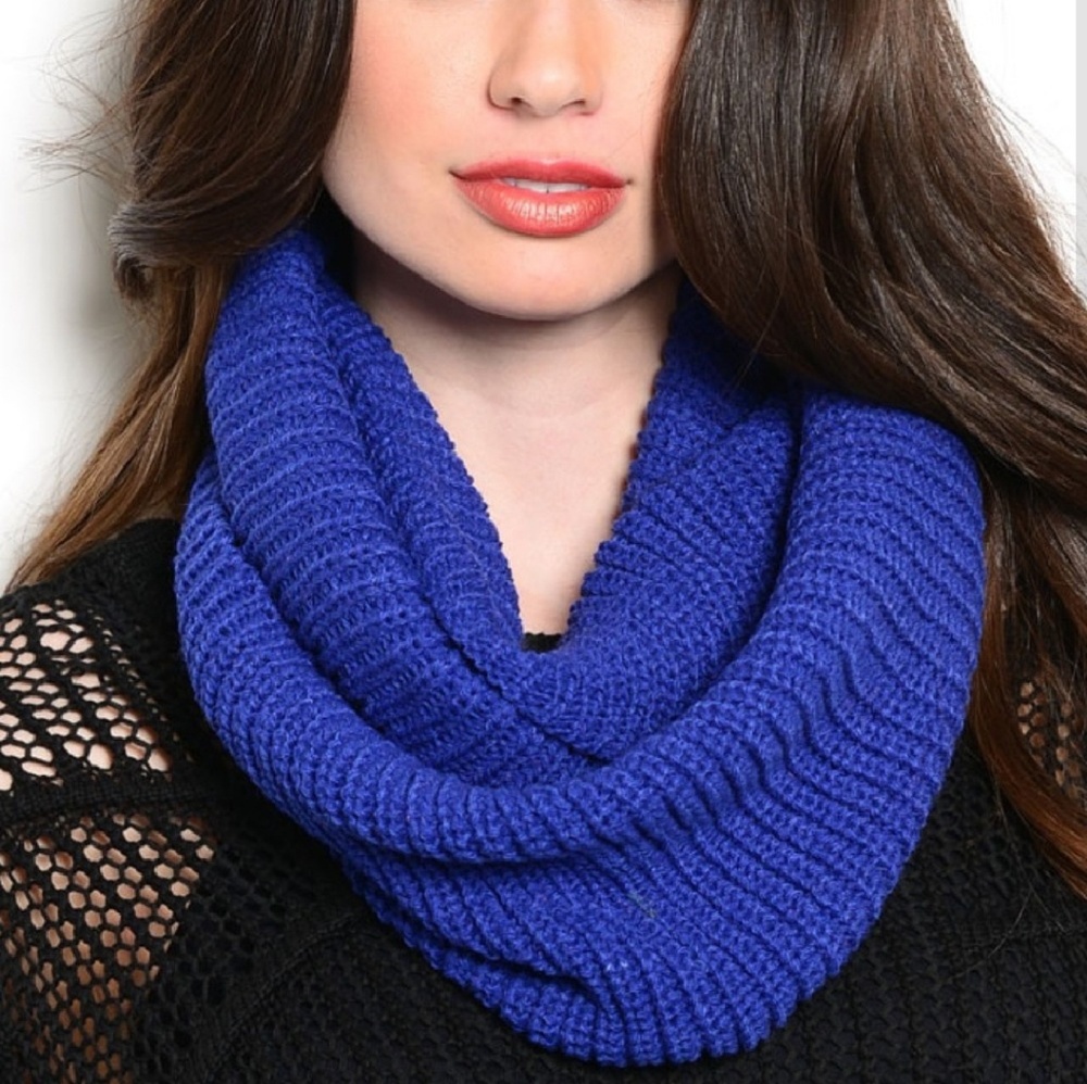 Royal Blue Crochet Infinity Scarf